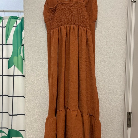 Rust Orange Ruffle Dress - Picture 6 of 6